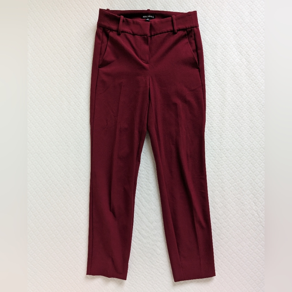 J. Crew Burgundy slim ankle trousers slacks, size 0 workwear business office